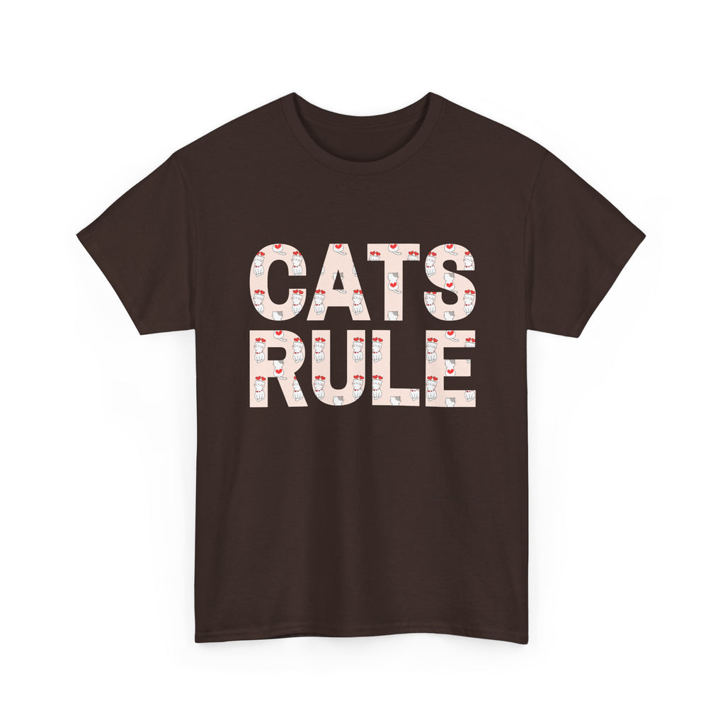 Cats Rule High Quality T-Shirt ~ Radiate Your Love For Cats ~ Heart Filled Kitties
