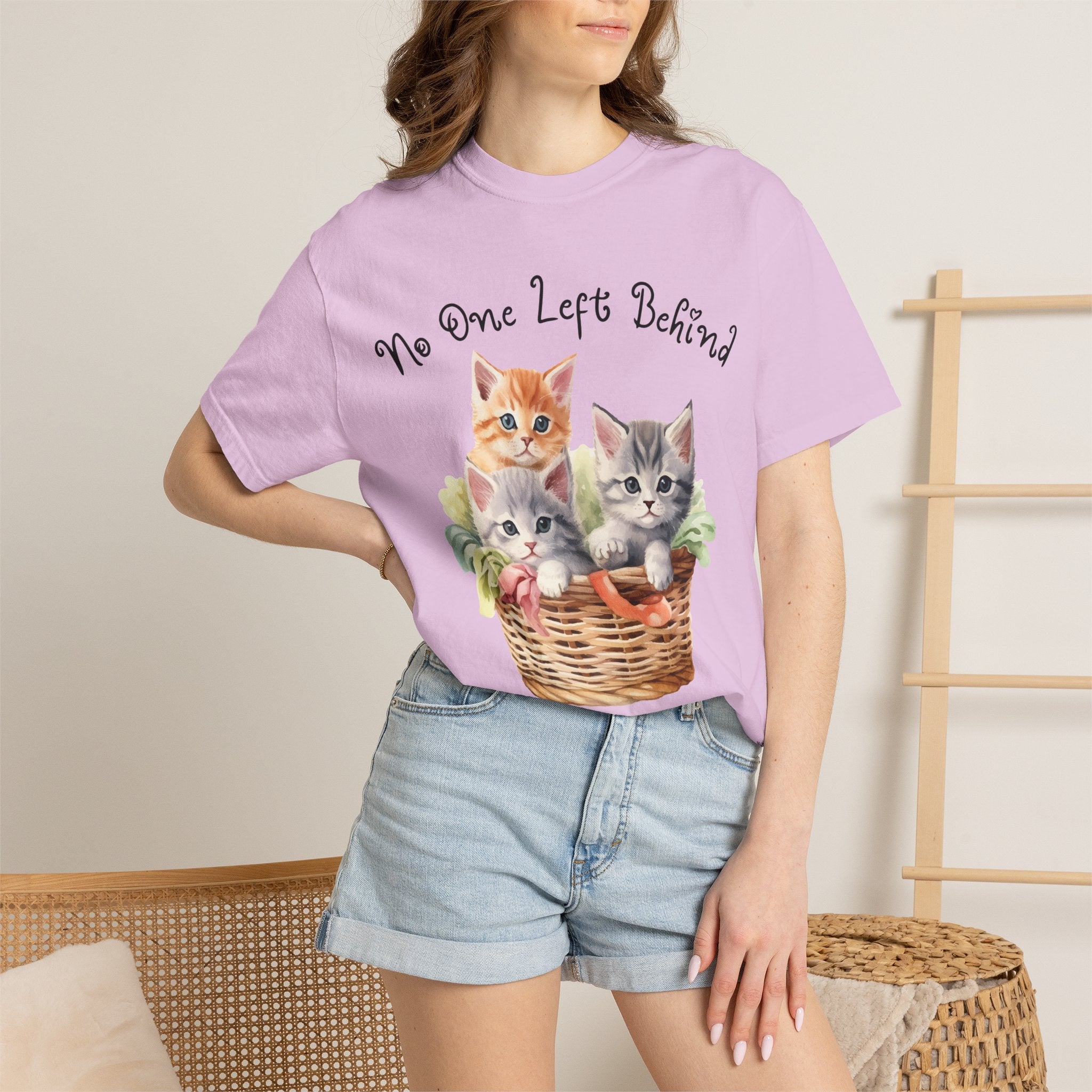 No One Left Behind Shirt ~ Cute Kittens in Basket