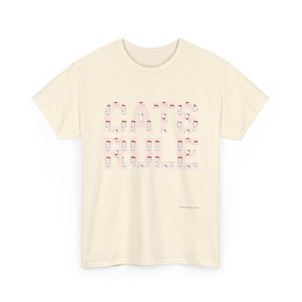 Cats Rule High Quality T-Shirt ~ Radiate Your Love For Cats ~ Heart Filled Kitties