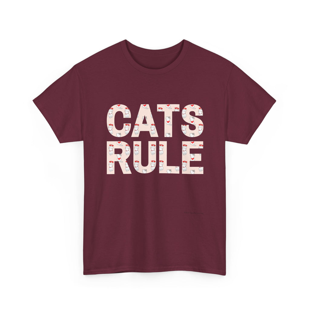Cats Rule High Quality T-Shirt ~ Radiate Your Love For Cats ~ Heart Filled Kitties