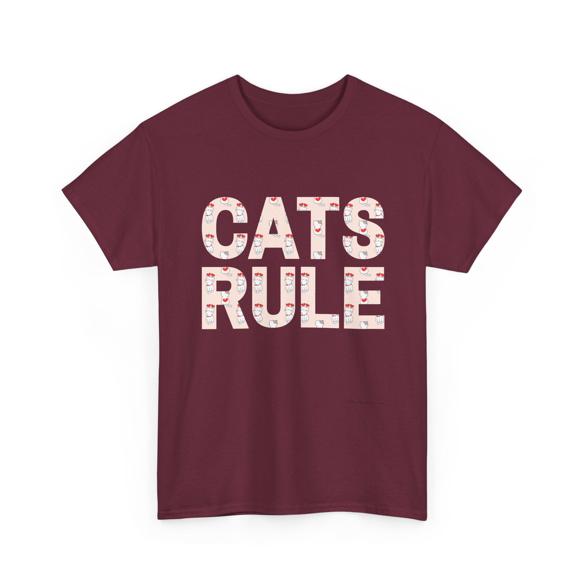 Cats Rule High Quality T-Shirt ~ Radiate Your Love For Cats ~ Heart Filled Kitties