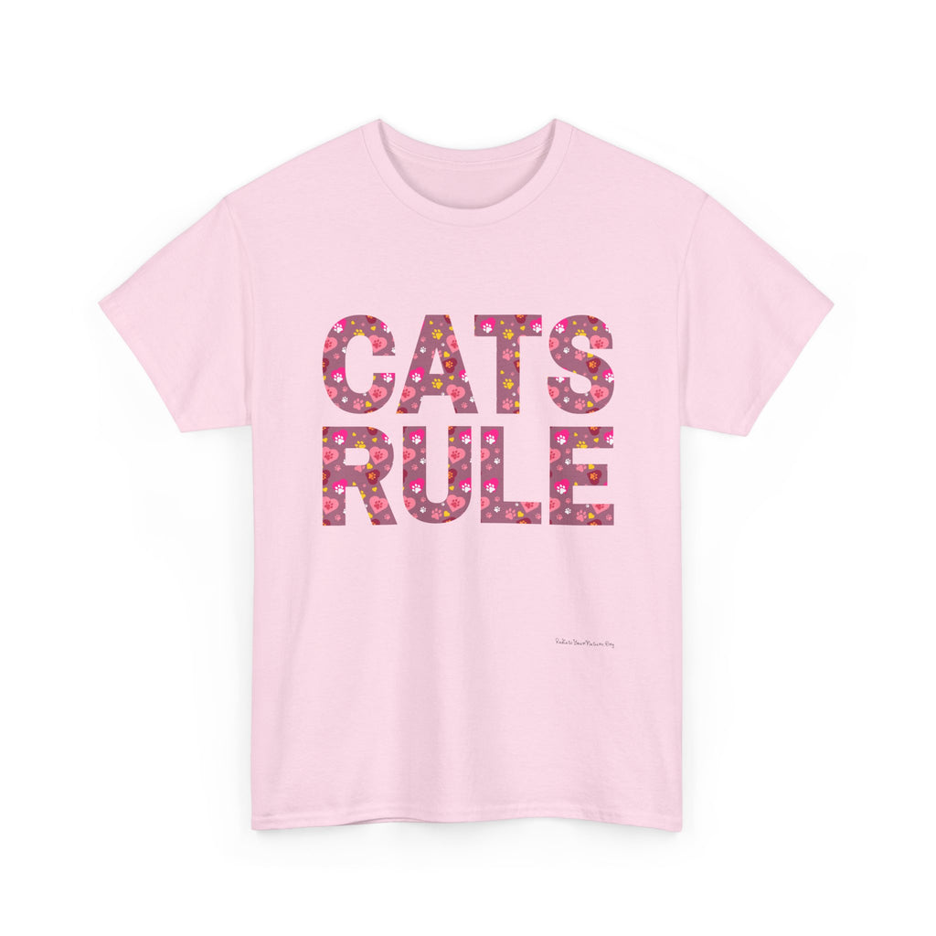 Cats Rule T-Shirt ~ Radiate Your Love For Cats With This Beautiful Floral Pattern Cat Lover Tee