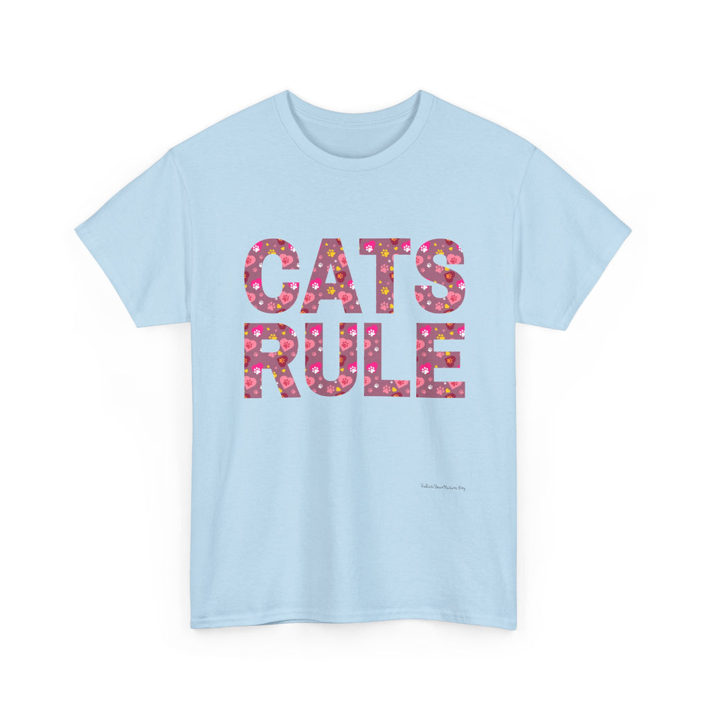 Cats Rule T-Shirt ~ Radiate Your Love For Cats With This Beautiful Floral Pattern Cat Lover Tee