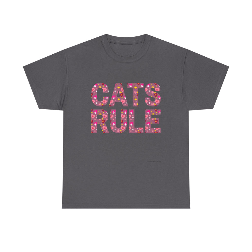 Cats Rule T-Shirt ~ Radiate Your Love For Cats With This Beautiful Floral Pattern Cat Lover Tee