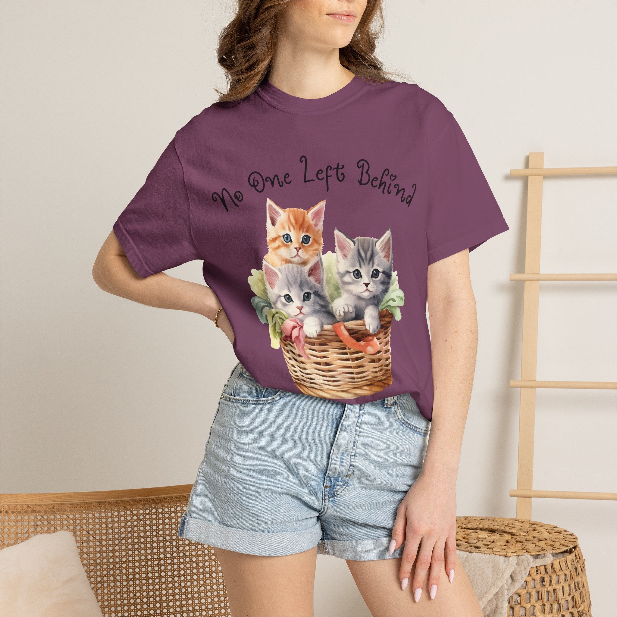 No One Left Behind Shirt ~ Cute Kittens in Basket