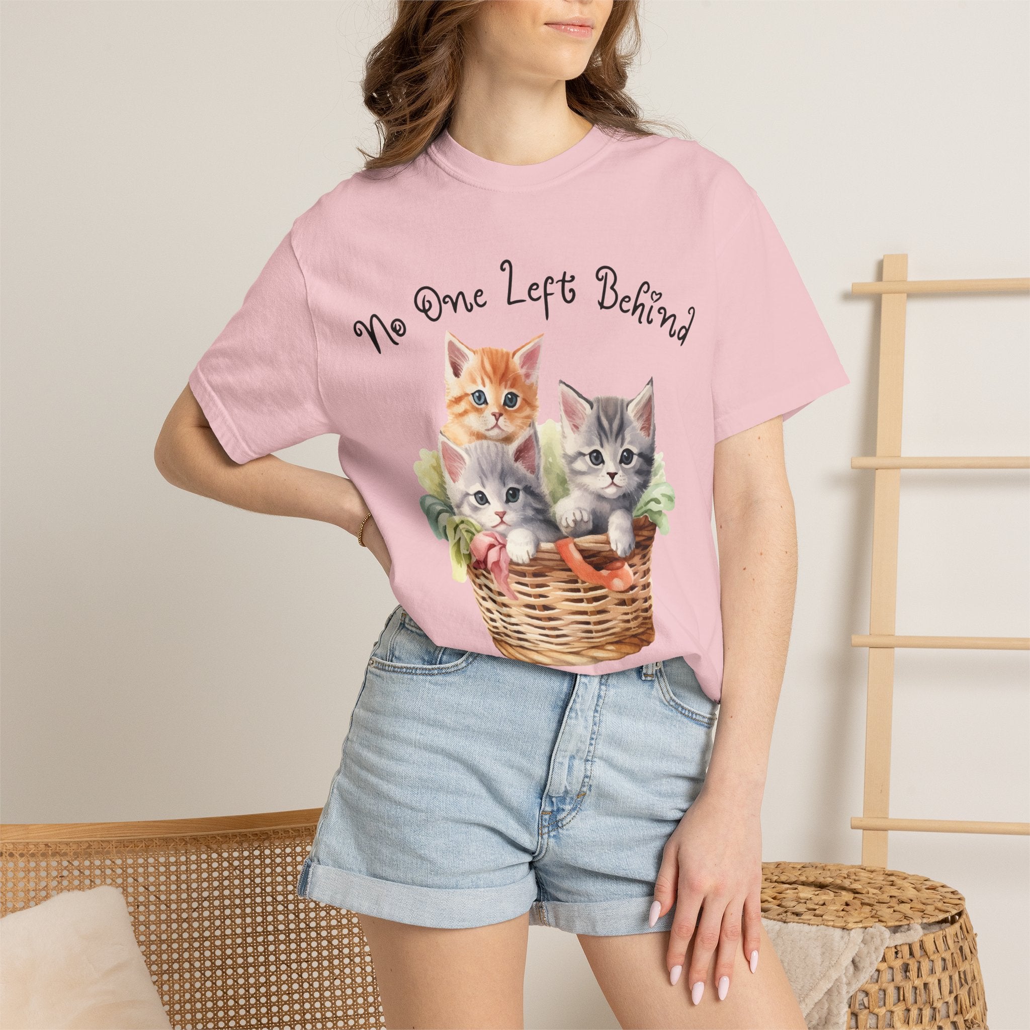 No One Left Behind Shirt ~ Cute Kittens in Basket
