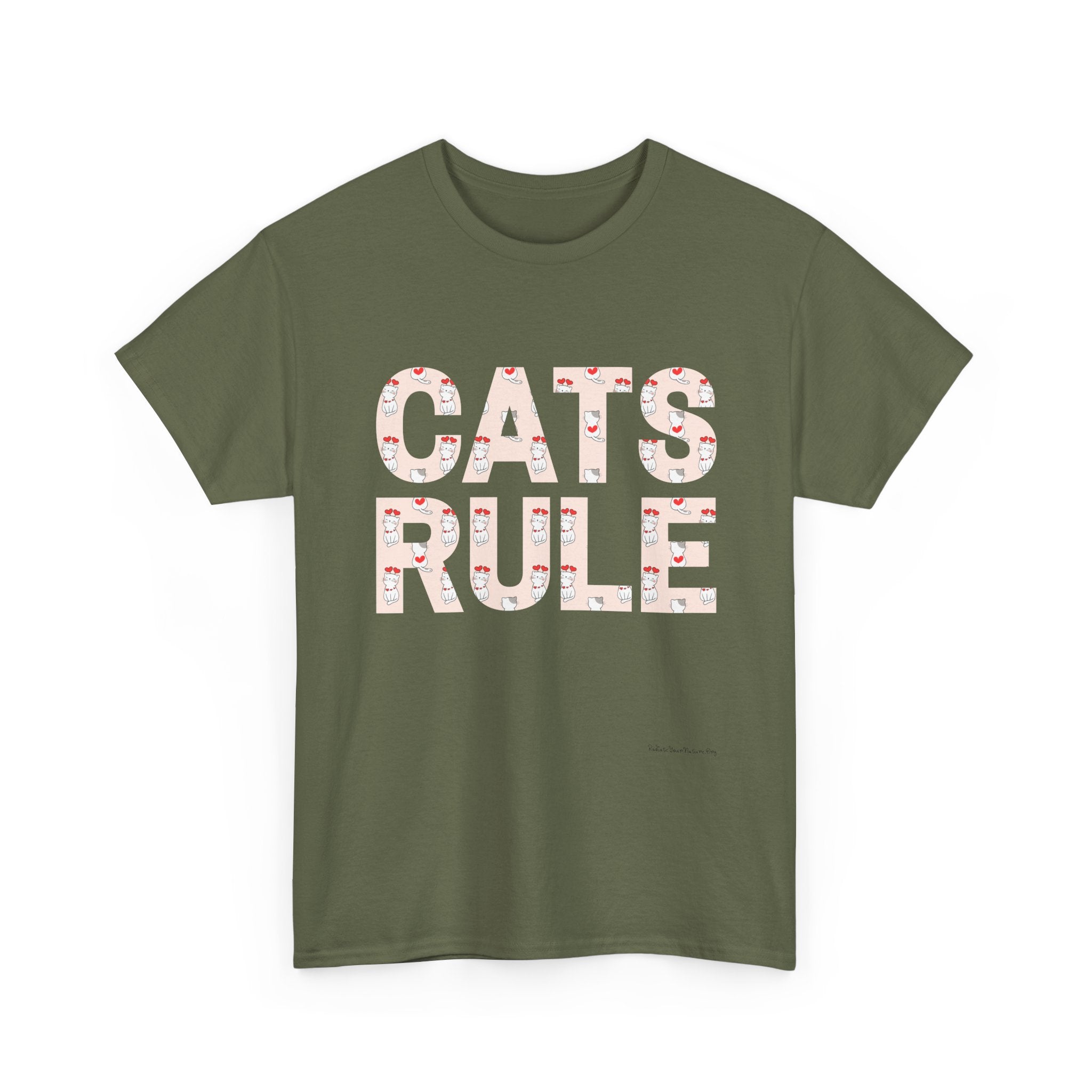 Cats Rule High Quality T-Shirt ~ Radiate Your Love For Cats ~ Heart Filled Kitties
