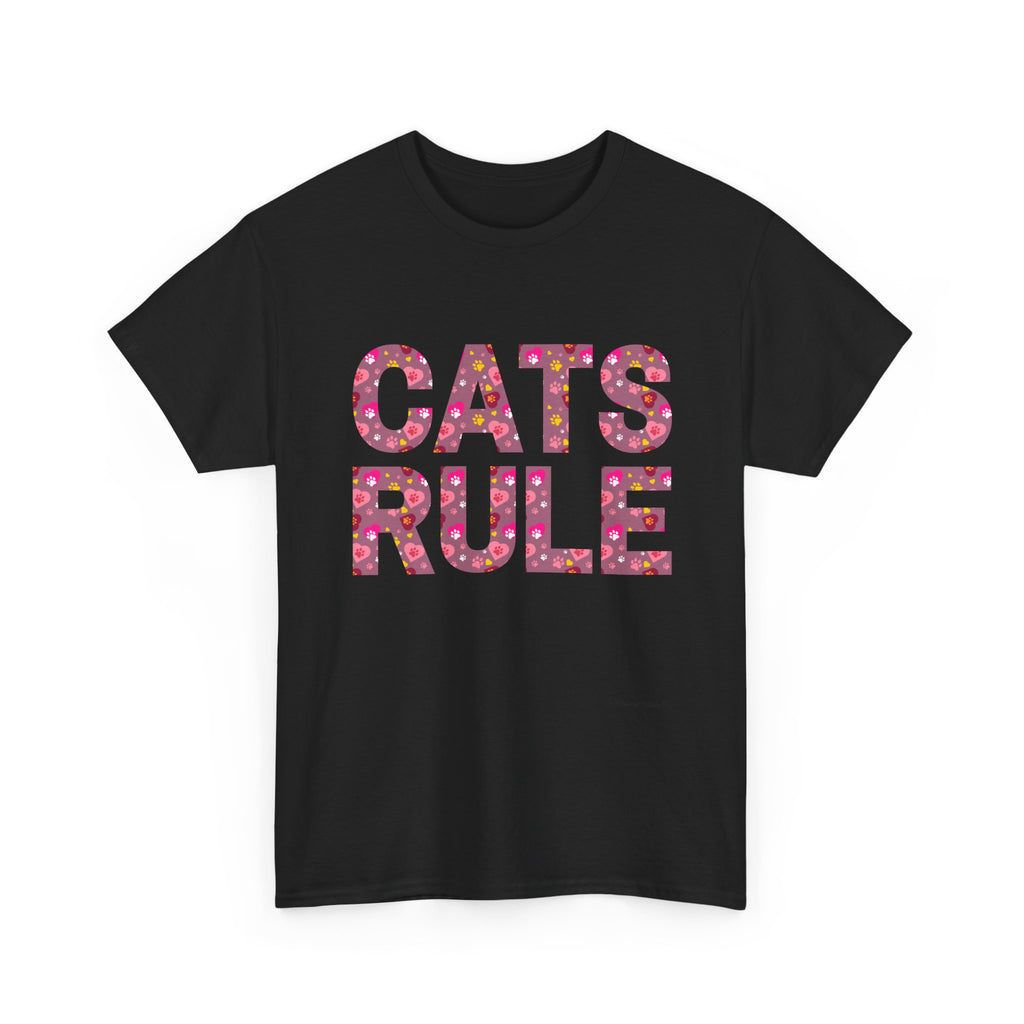 Cats Rule T-Shirt ~ Radiate Your Love For Cats With This Beautiful Floral Pattern Cat Lover Tee