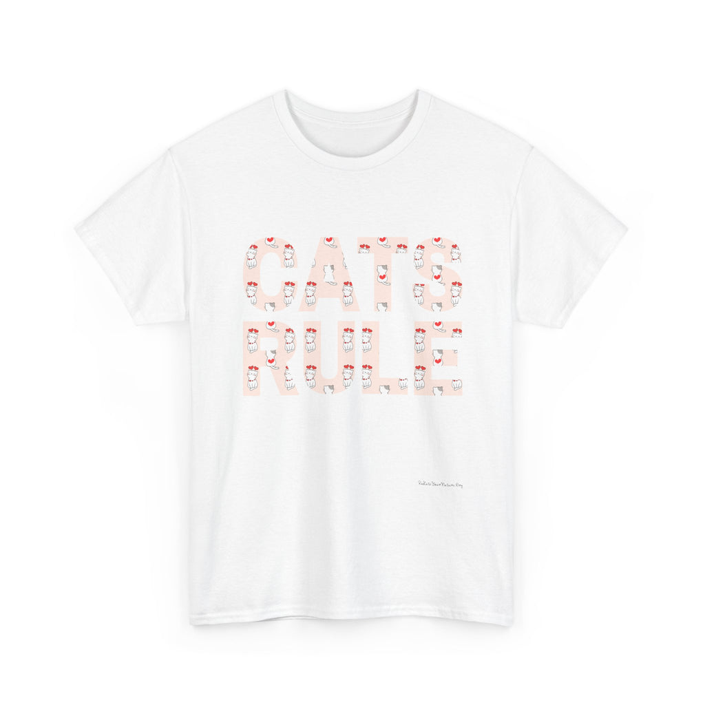 Cats Rule High Quality T-Shirt ~ Radiate Your Love For Cats ~ Heart Filled Kitties