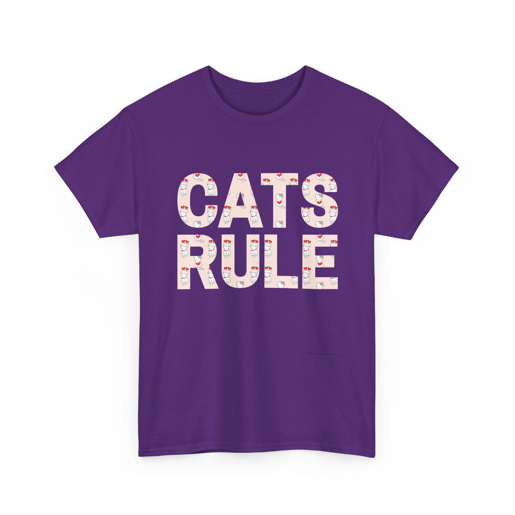 Cats Rule High Quality T-Shirt ~ Radiate Your Love For Cats ~ Heart Filled Kitties
