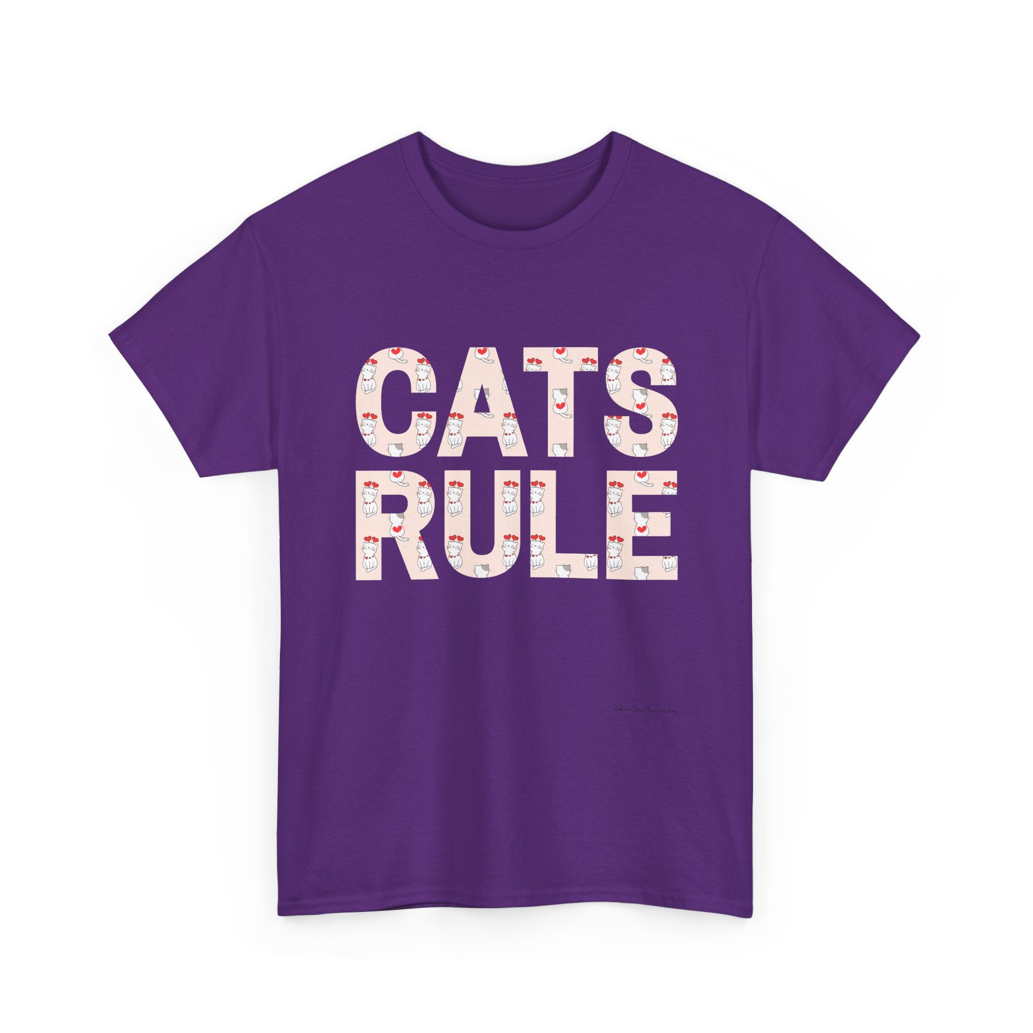 Cats Rule High Quality T-Shirt ~ Radiate Your Love For Cats ~ Heart Filled Kitties