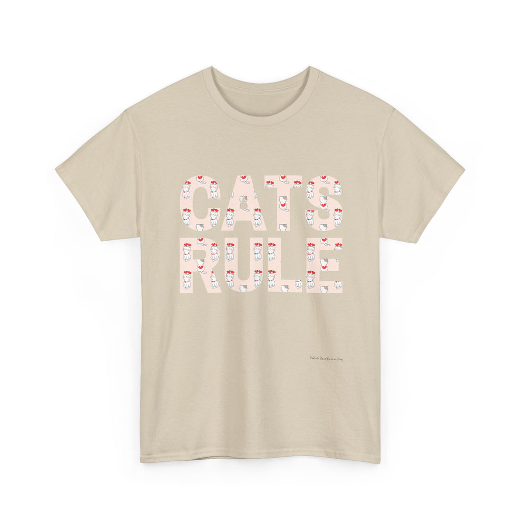 Cats Rule High Quality T-Shirt ~ Radiate Your Love For Cats ~ Heart Filled Kitties