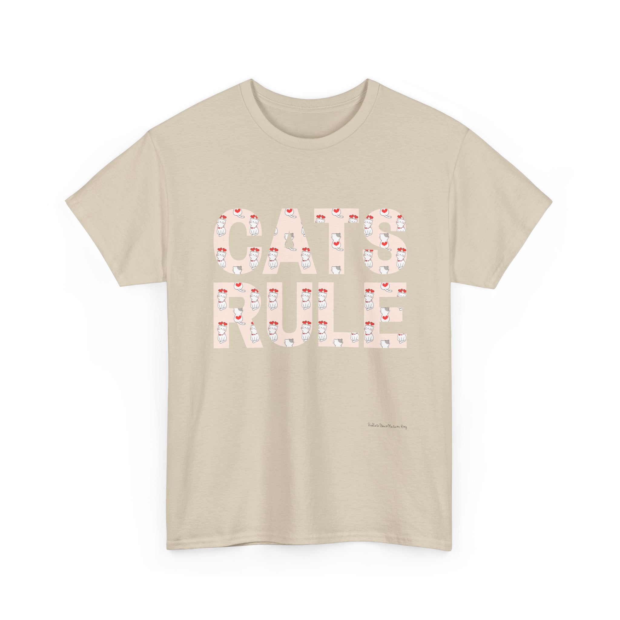 Cats Rule High Quality T-Shirt ~ Radiate Your Love For Cats ~ Heart Filled Kitties