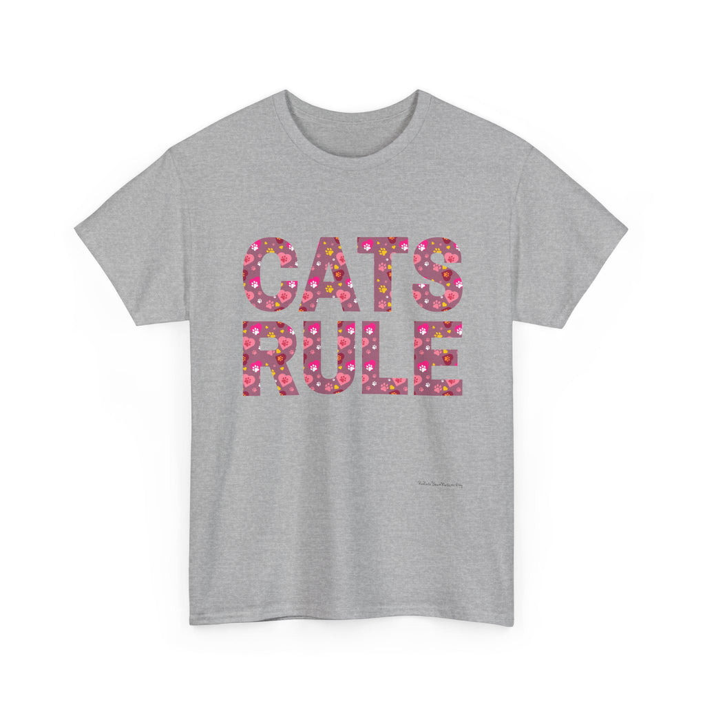 Cats Rule T-Shirt ~ Radiate Your Love For Cats With This Beautiful Floral Pattern Cat Lover Tee