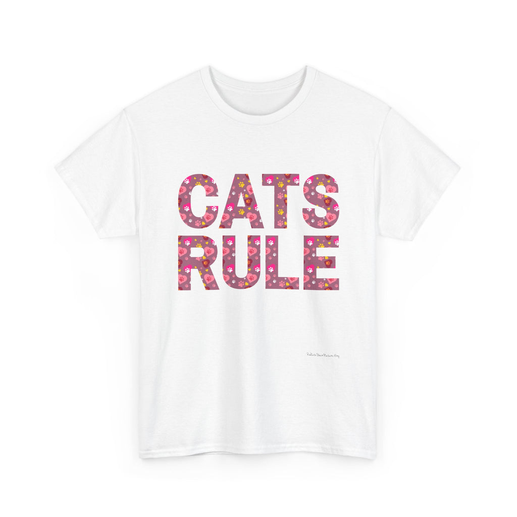 Cats Rule T-Shirt ~ Radiate Your Love For Cats With This Beautiful Floral Pattern Cat Lover Tee