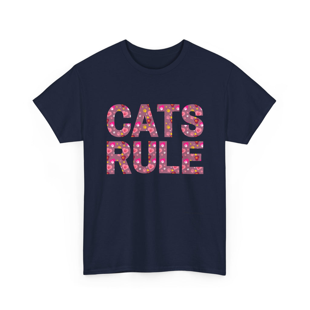 Cats Rule T-Shirt ~ Radiate Your Love For Cats With This Beautiful Floral Pattern Cat Lover Tee