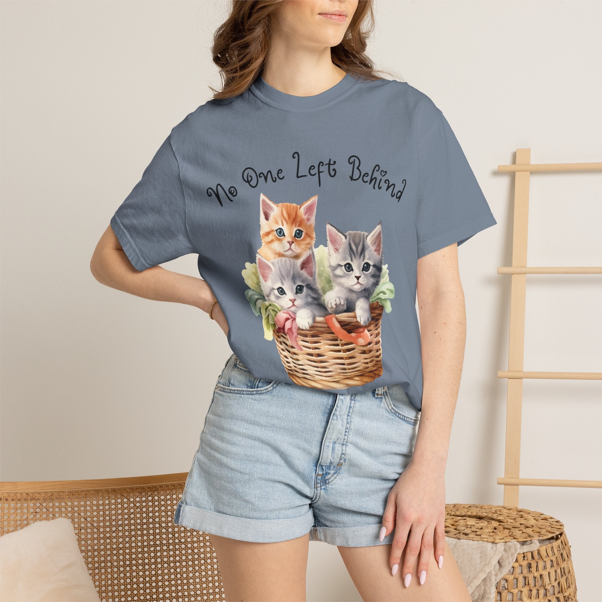 No One Left Behind Shirt ~ Cute Kittens in Basket
