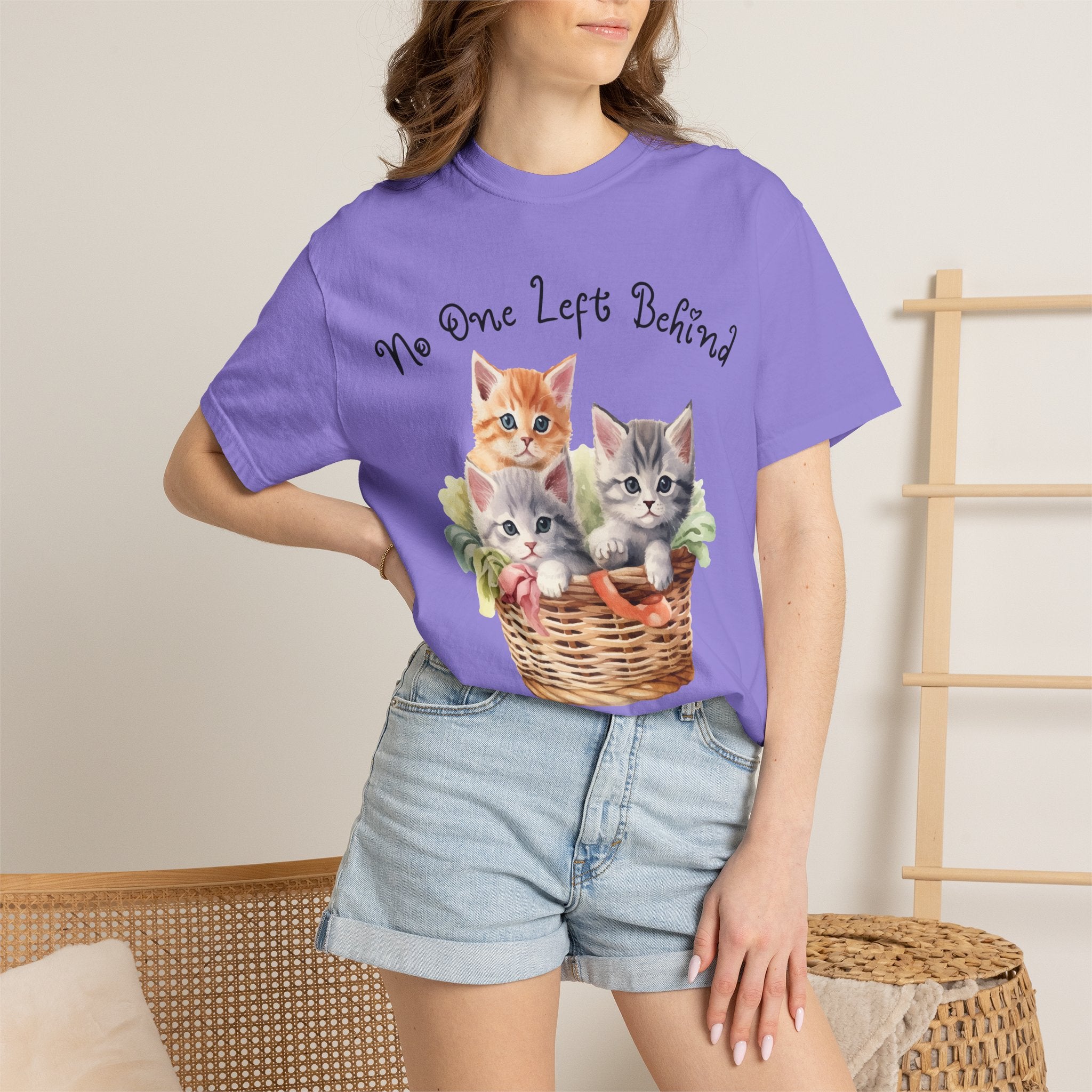 No One Left Behind Shirt ~ Cute Kittens in Basket