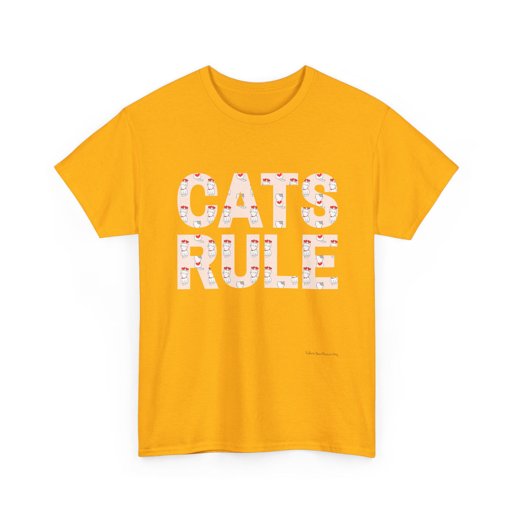 Cats Rule High Quality T-Shirt ~ Radiate Your Love For Cats ~ Heart Filled Kitties