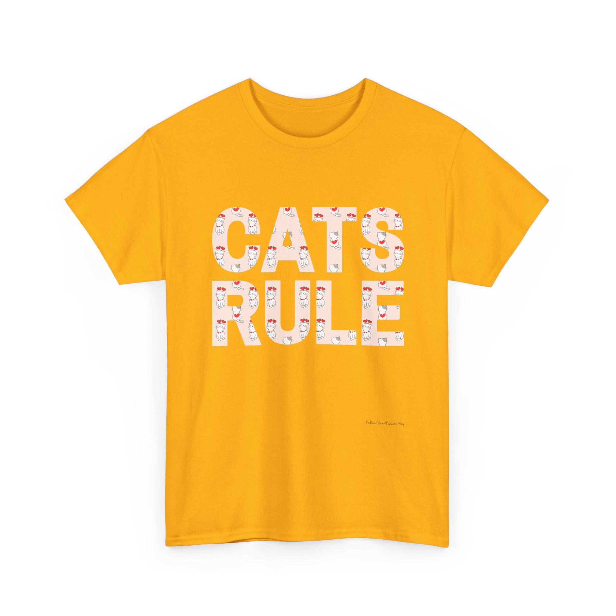 Cats Rule High Quality T-Shirt ~ Radiate Your Love For Cats ~ Heart Filled Kitties