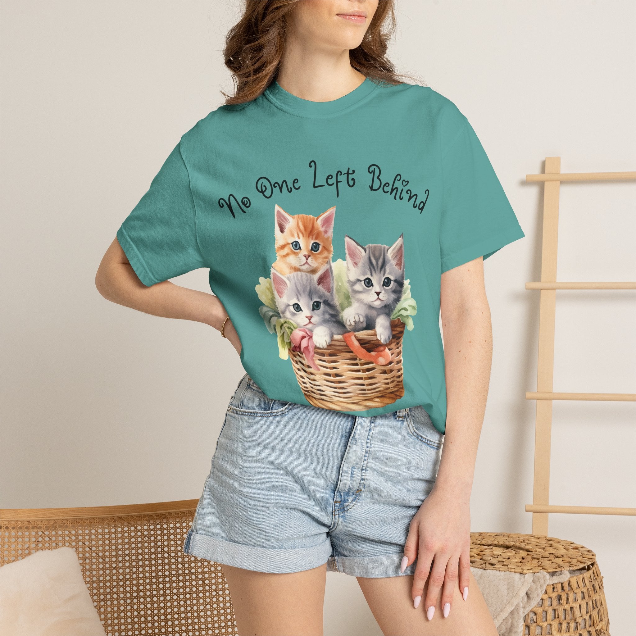 No One Left Behind Shirt ~ Cute Kittens in Basket
