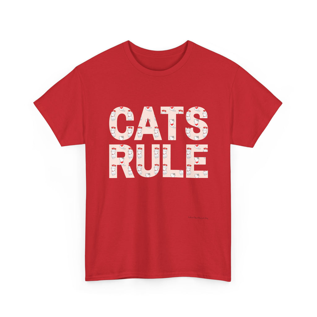 Cats Rule High Quality T-Shirt ~ Radiate Your Love For Cats ~ Heart Filled Kitties