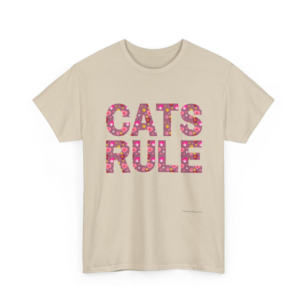 Cats Rule T-Shirt ~ Radiate Your Love For Cats With This Beautiful Floral Pattern Cat Lover Tee