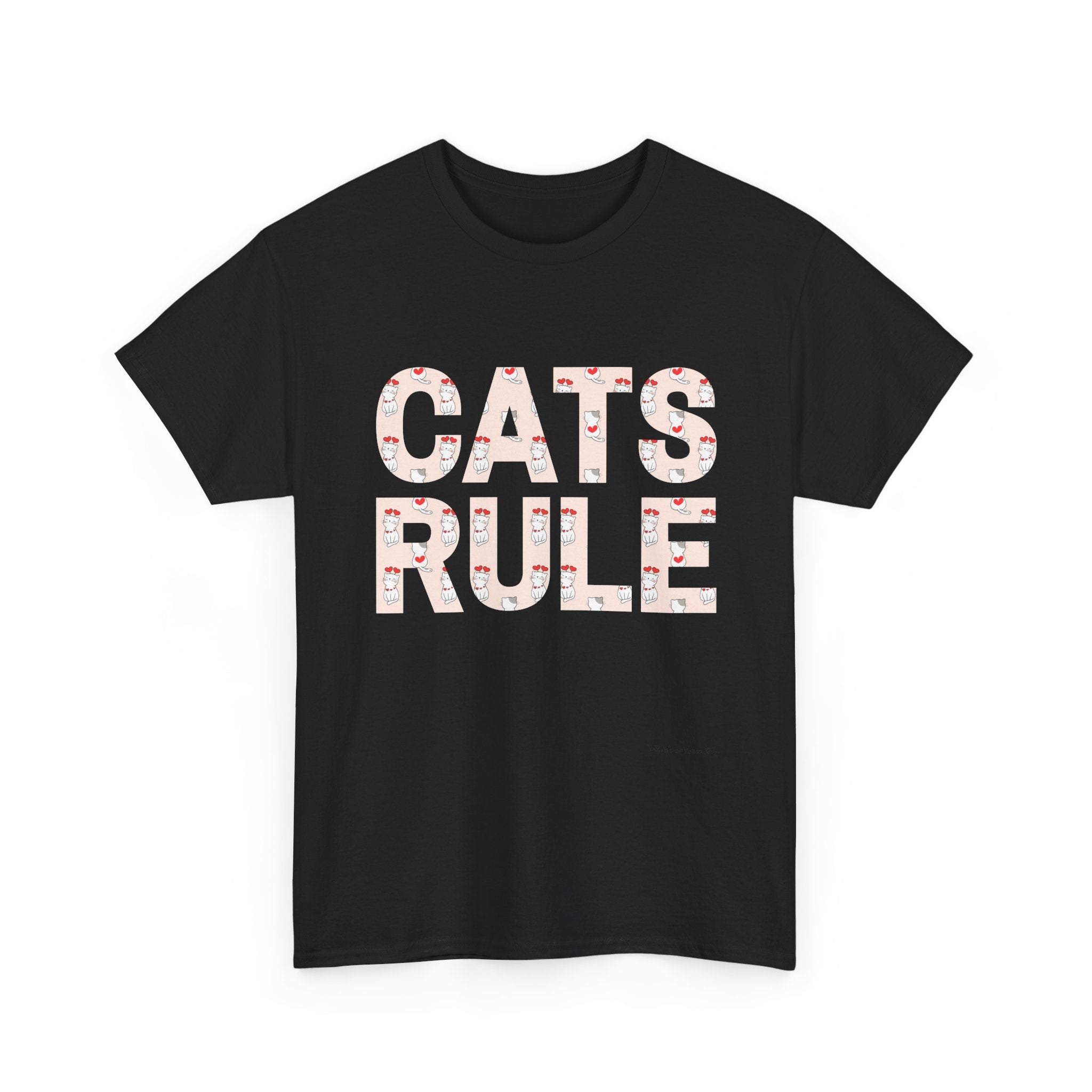 Cats Rule High Quality T-Shirt ~ Radiate Your Love For Cats ~ Heart Filled Kitties