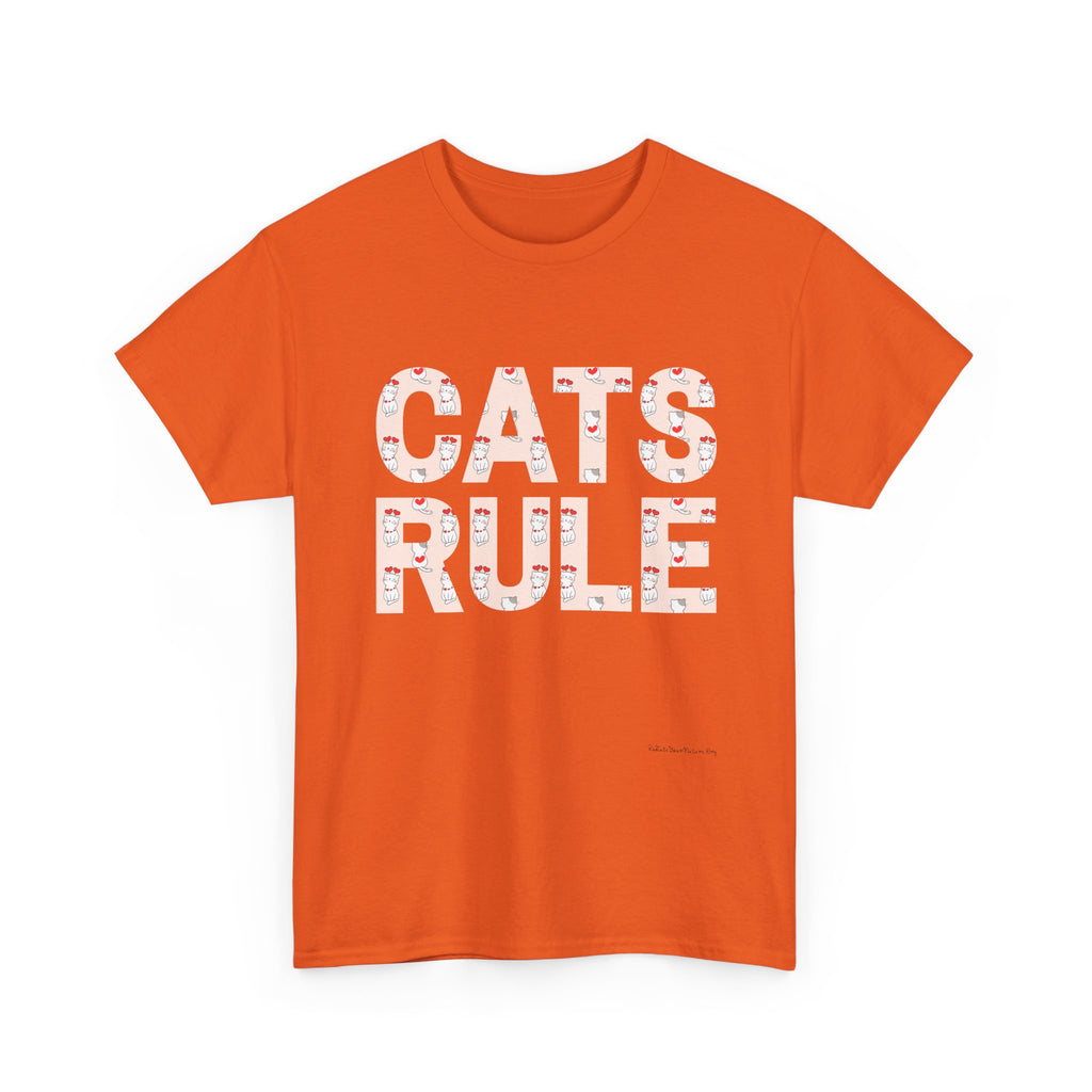 Cats Rule High Quality T-Shirt ~ Radiate Your Love For Cats ~ Heart Filled Kitties